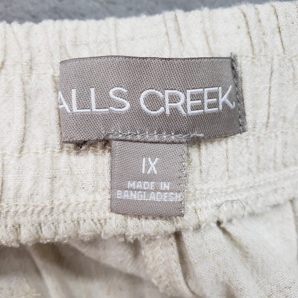 Falls Creek Womens 1X Beige Linen Blend Lounge Pants Wide Leg Drawstring NWT - Picture 13 of 15